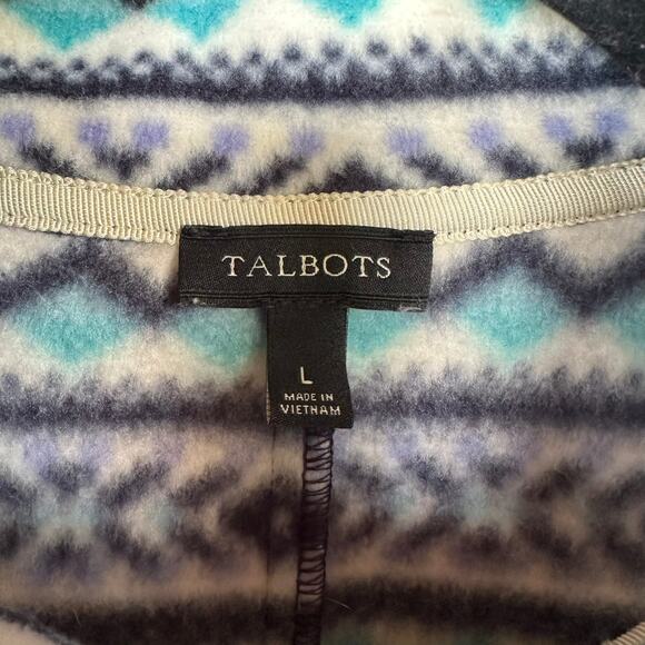Preowned Talbots Fair Isle Fleece Jacket Women's Large - Picture 5 of 10